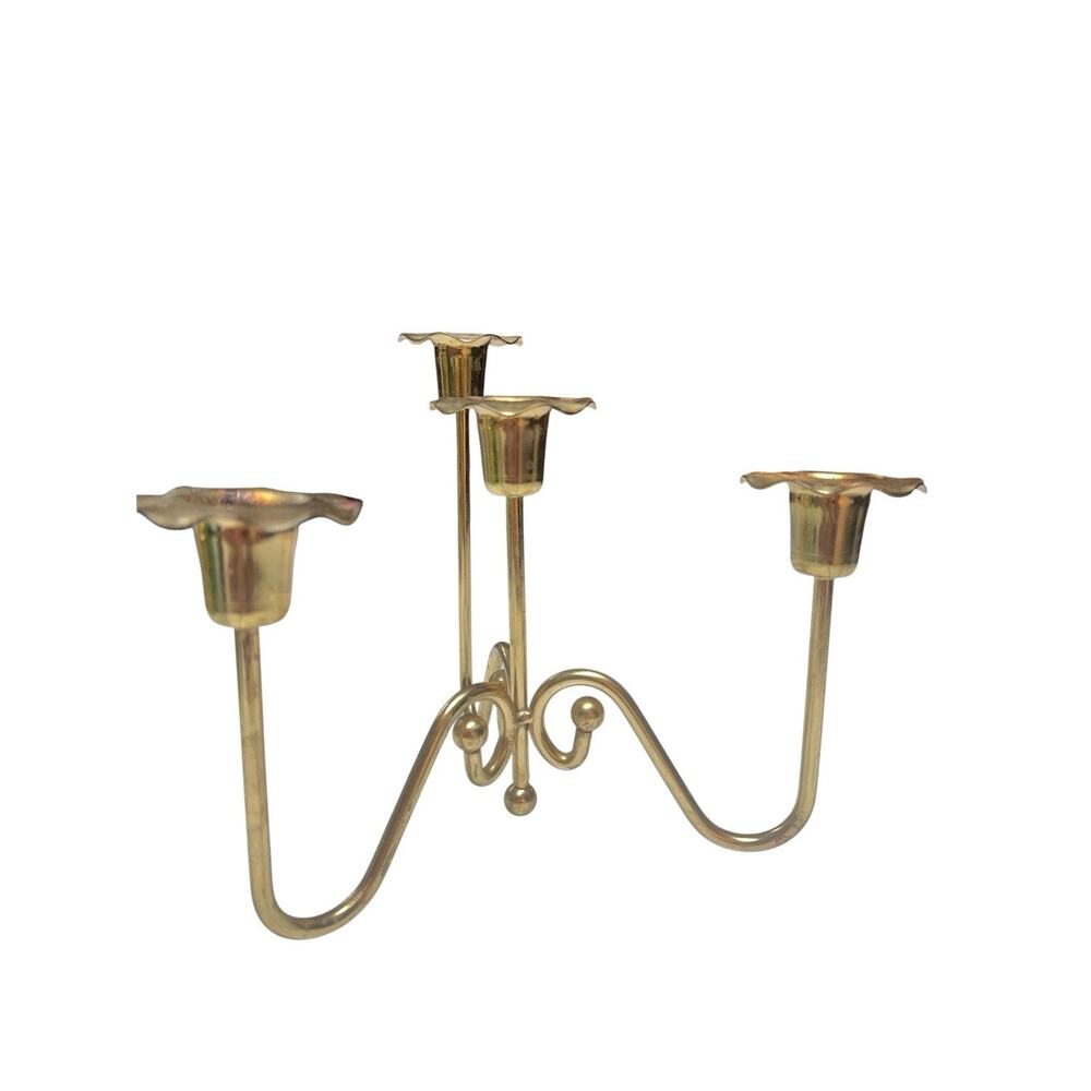Vintage Brass Candelabra‎ 5 Arm Candle Holder Mid Century Hollywood Regency
